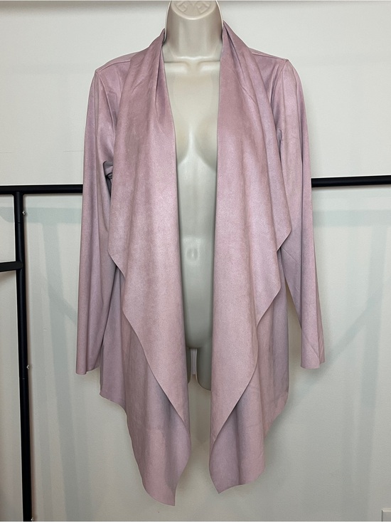 Soft Surroundings Sweaters - Soft Surroundings Pink Jacket Sweater Draped Open Cottage Boho Suede Medium